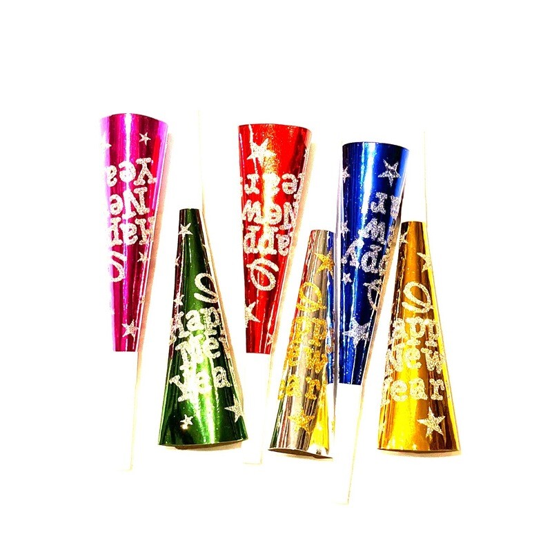 New Year’s Party Colorful Horns 6/pack