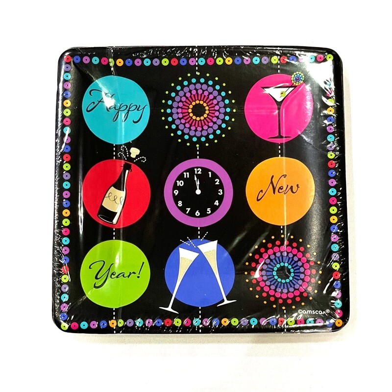 Countdown Celebration Happy New Year Plates /8 Pcs