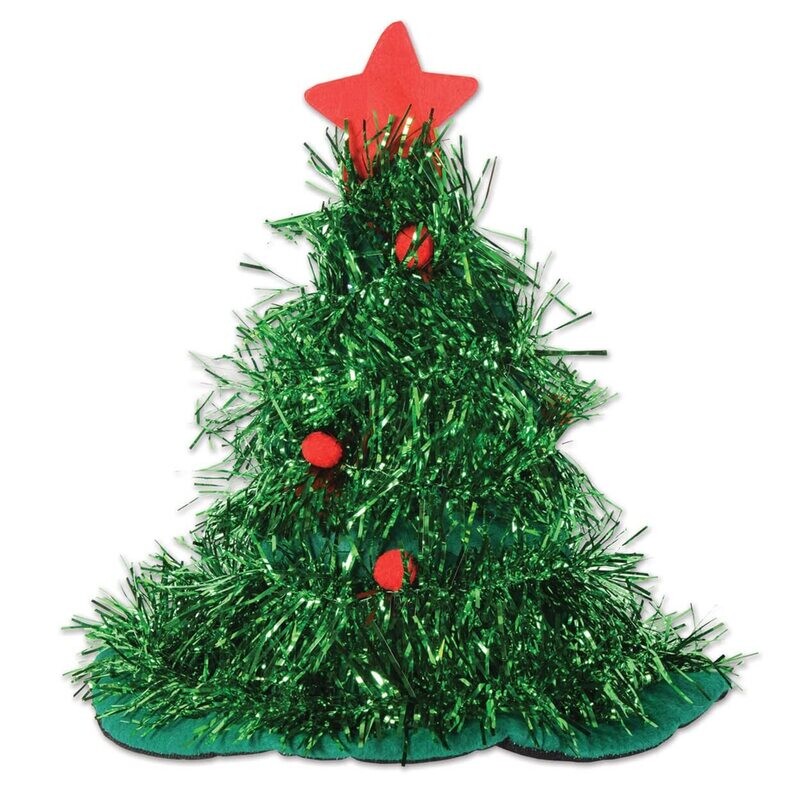 Christmas Tree Tinsel Hat