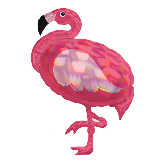 Supershape Iridescent Pink Flamingo Foil Balloon