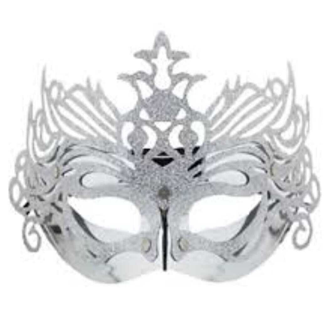 Party Mask Venetian Silver /1Pc