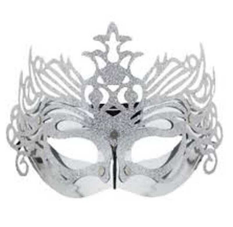 Party Mask Venetian Silver /1Pc