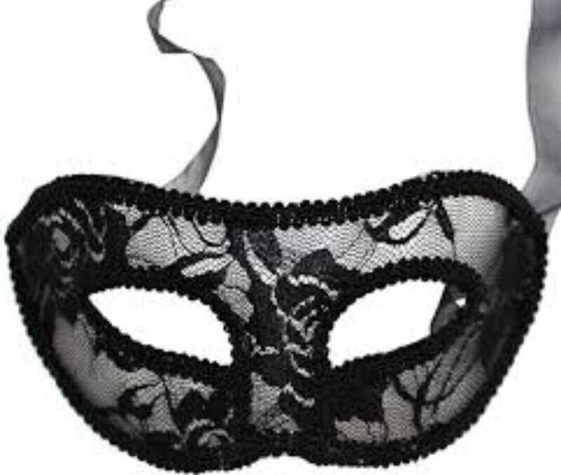 Plastic Party Venetian Mask Black /1Pc