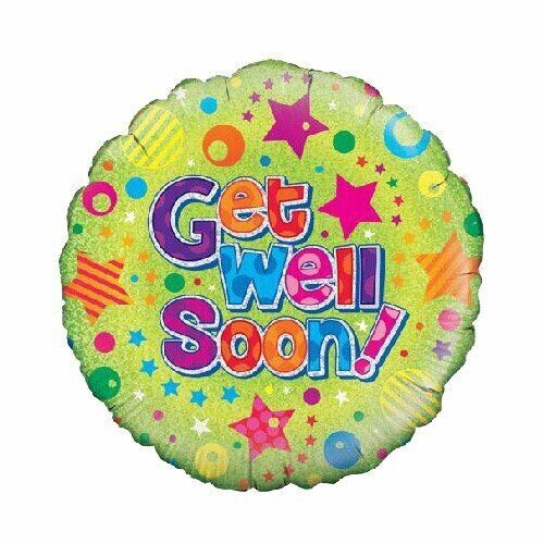 Get Well Soon Dots &amp; Stars Foil Balloon