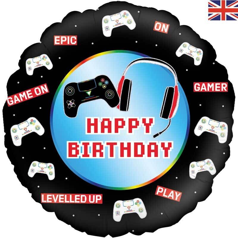 Controller Happy Birthday Holographic Foil Balloon