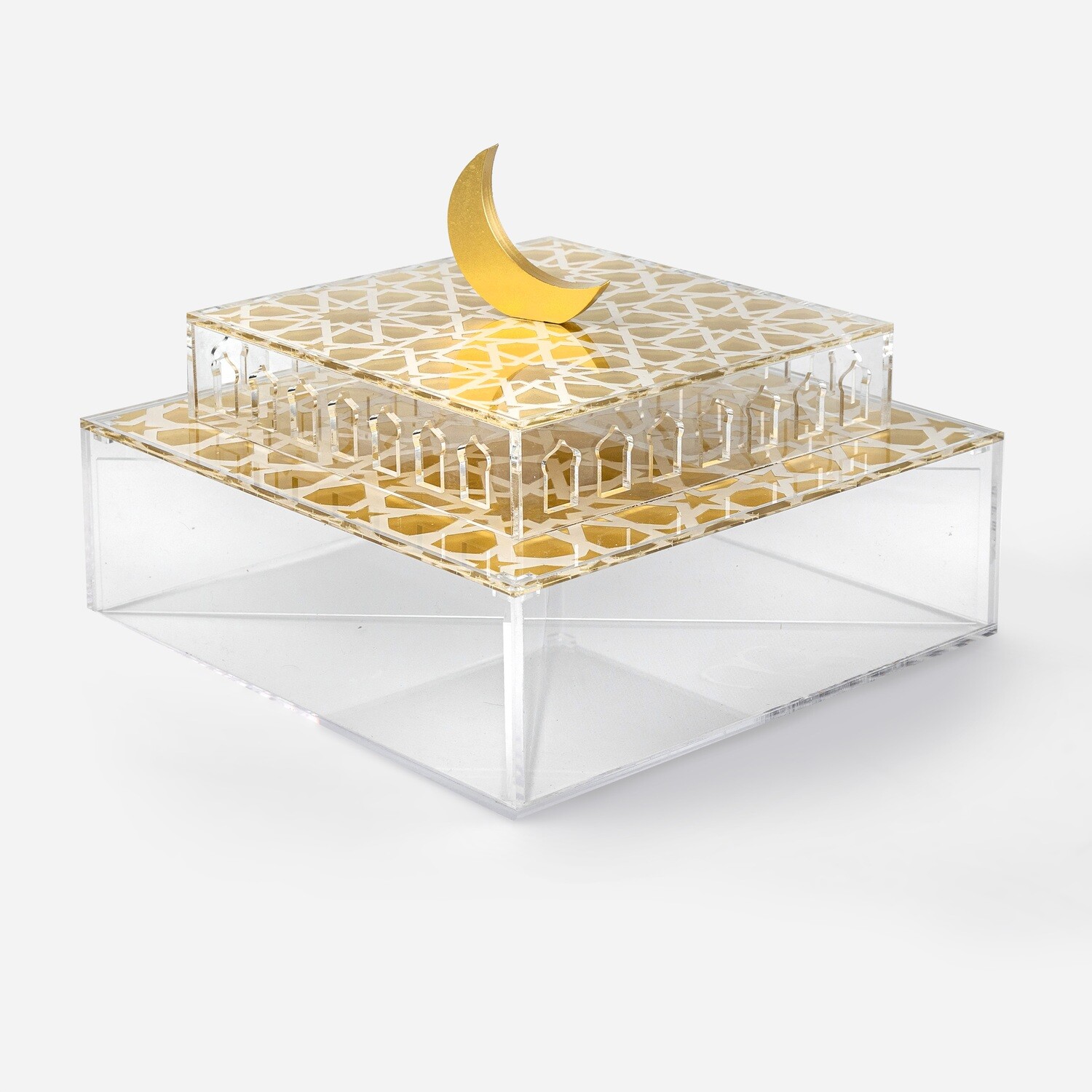 AL Noor Arabesque Painted Square Acrylic Box