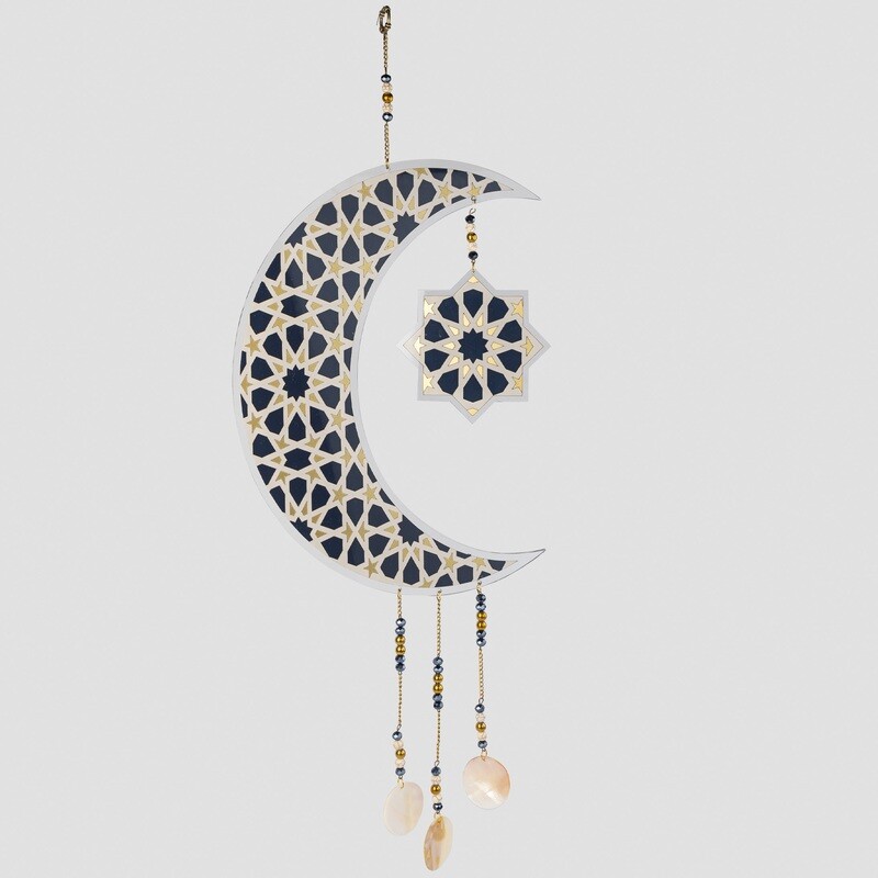 Al Basma Large Crescent &amp; Star Hanging Decoration