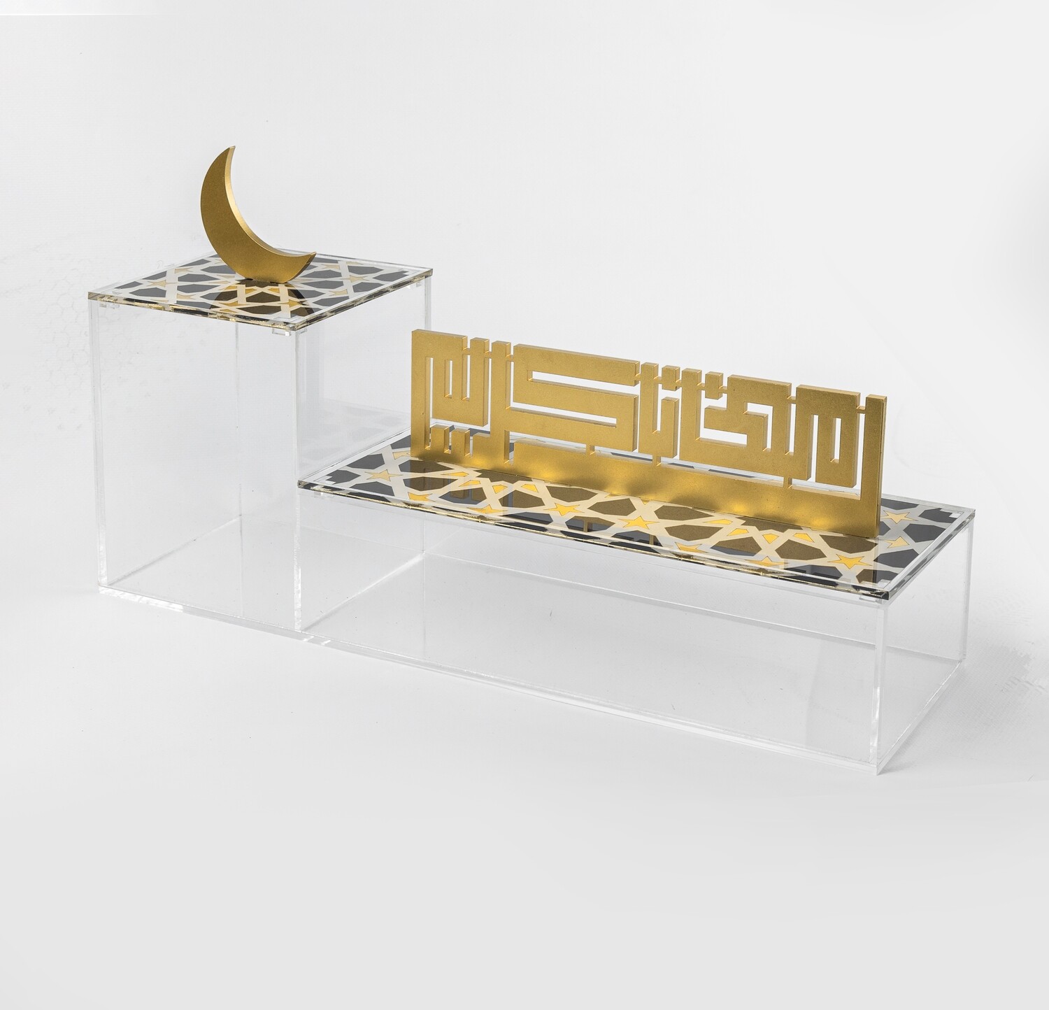 AL Basma Ramadan Arabesque Painted Rectangular Acrylic Box