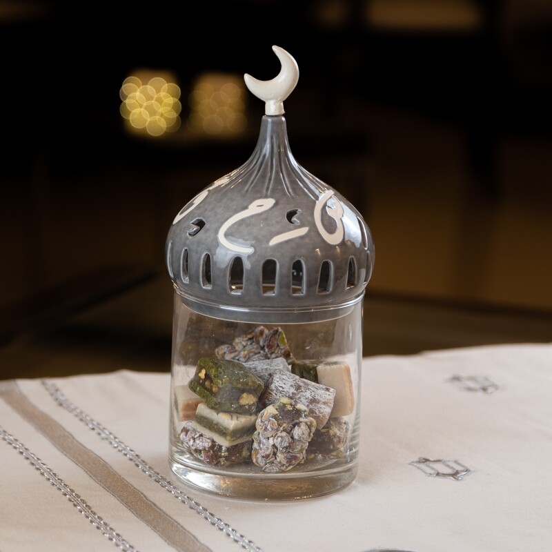 Al Salam Diwani Calligraphy Dome Glass Container