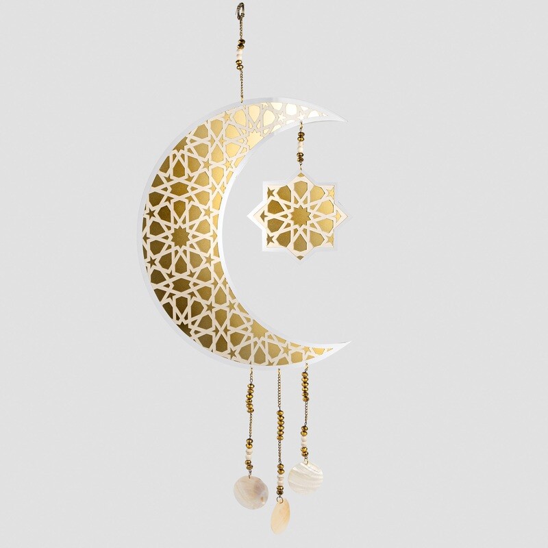 Al Noor Large Crescent &amp; Star Hanging Decoration