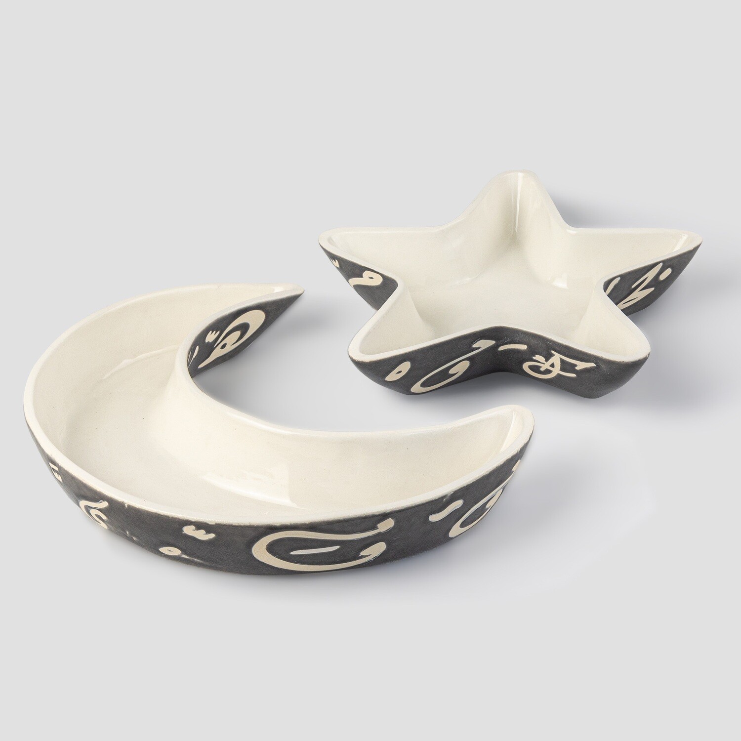 Al Salam Diwani Calligraphy Set Of Crescent &amp; Star Plates