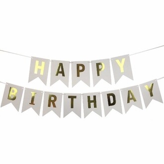 Happy Birthday Silver Pennant Banner