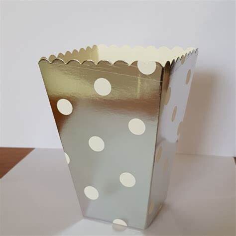 Silver Dots Treat Boxes /6Pcs
