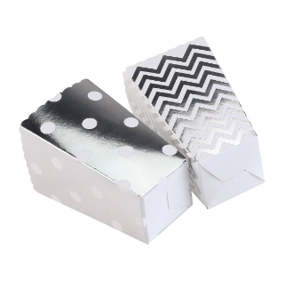 Silver Dots Treat Boxes /6Pcs