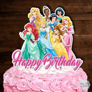 Princesses Acrylic Cake Topper /1Pc