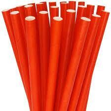 Red Paper Straws /25Pcs
