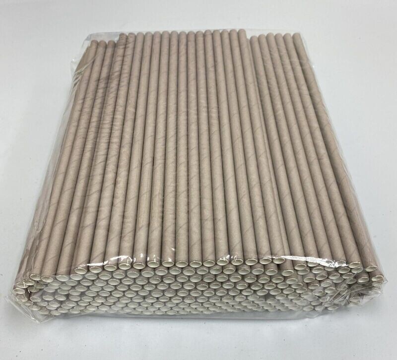 Beige Paper Straws /25Pcs