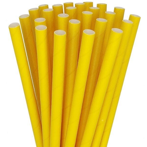 Yellow Paper Straws /25Pcs