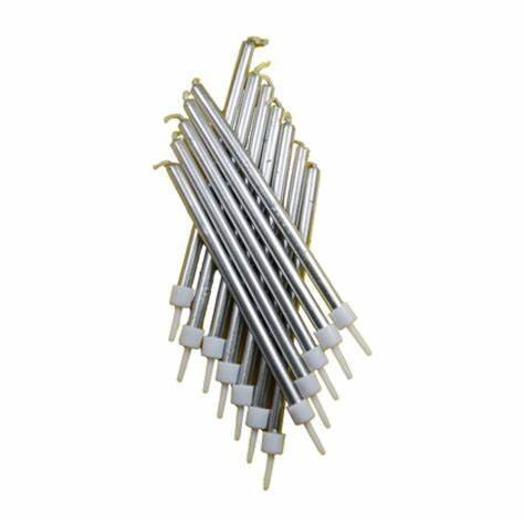 Long Candles Silver/10 Pcs