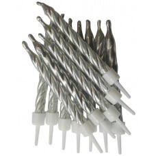 Spiral Candles Silver /5Pcs