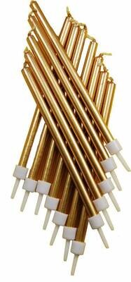 Long Candles Gold/10 Pcs