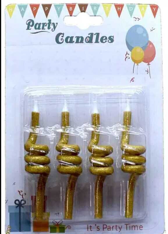 Coil Candles Gold /4Pcs