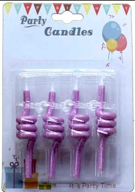 Coil Candles Pink /4Pcs