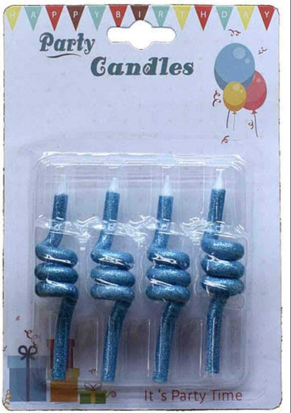 Coil Candles Blue/4Pcs