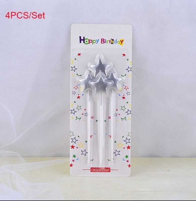 Star Candles Silver /4Pcs