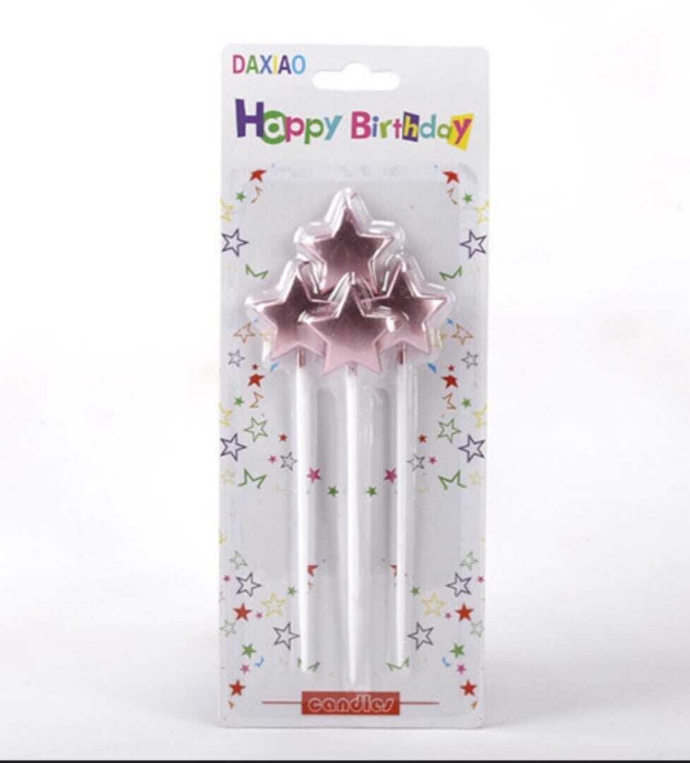 Star Candles Pink /4Pcs