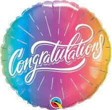 Congratulations Vibrant Ombre Foil Balloon