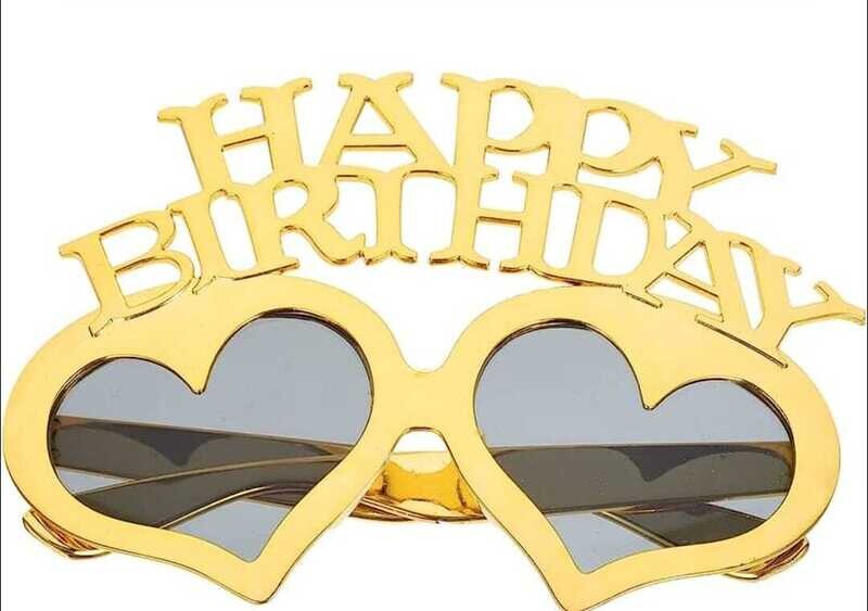 Happy Birthday Gold Eyeglasses /1Pc