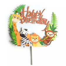 Zoo Jungle Animals Mini Cake Topper /1Pc