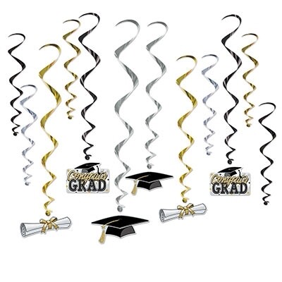 Graduation Hanging Swirls /6Pcs