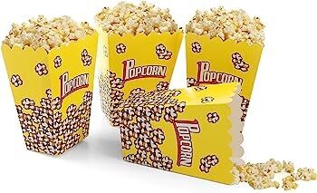 Yellow Popcorn Treat Boxes /12Pcs