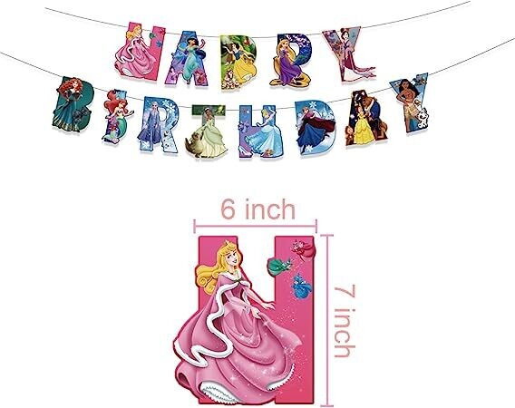 Princesses Happy Birthday Banner