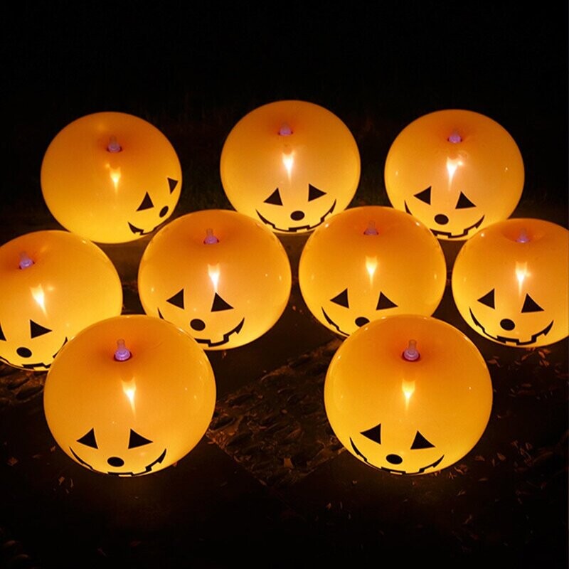 Halloween Pumpkin Light Up Balloons /5Pcs