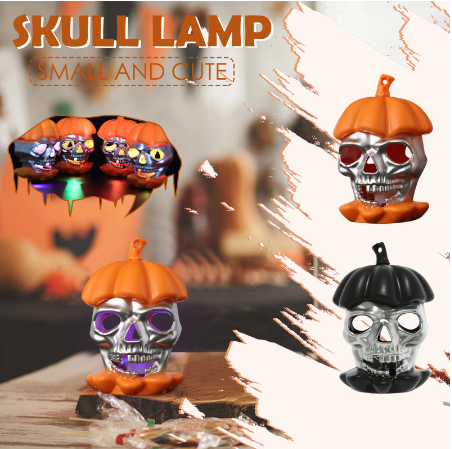 Led Light Pumpkin Skull Lantern /1Pc