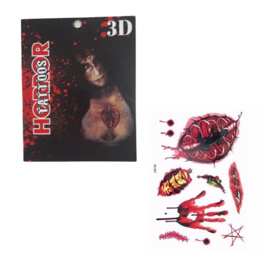 3D Horror Halloween Tattoos /2Sheets
