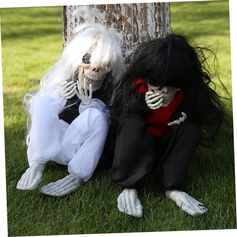 Halloween Electric Crying Ghost Voice-Activated White Decoration/1Pc