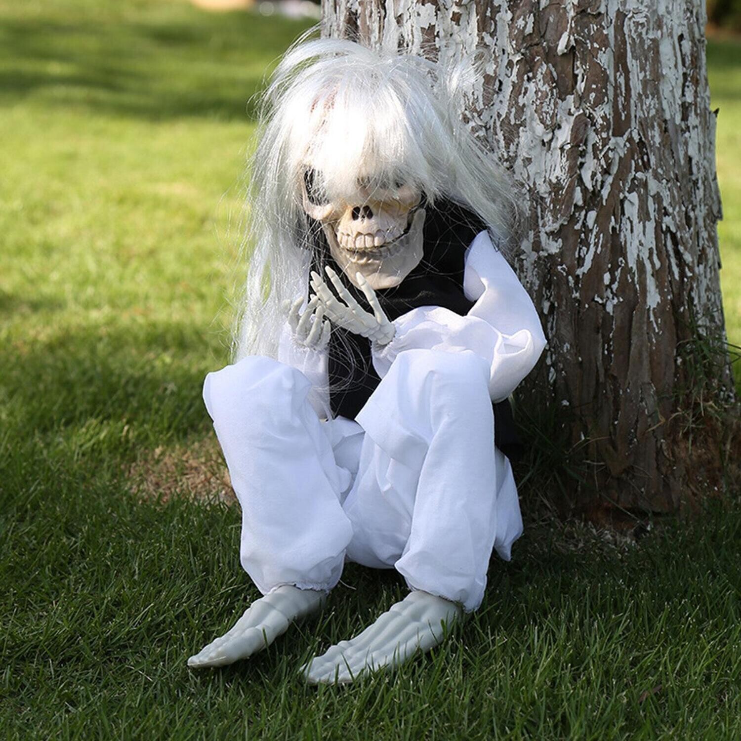 Halloween Electric Crying Ghost  Voice-Activated White Decoration/1Pc