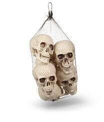 Pack Of 4 Light Up Eyes Skulls Decorations