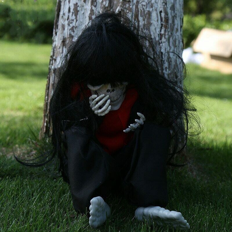 Halloween Electric Crying Ghost  Voice-Activated Red Decoration /1Pc