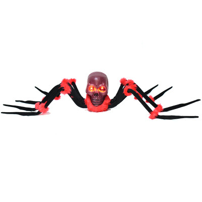 Halloween Red Creepy Crawling Skull Spider with Light Up &amp; Sound /1Pc