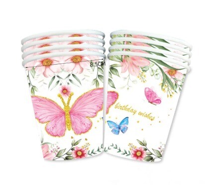 Butterflies Paper Cups /10 Pcs