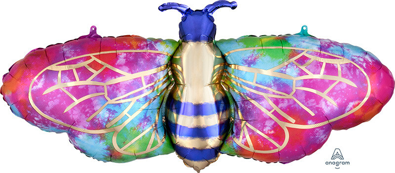 Supershape Tie-Dye Butterfly Foil Balloon
