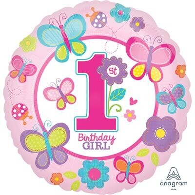 1st Birthday Sweet Girl Foil Balloon