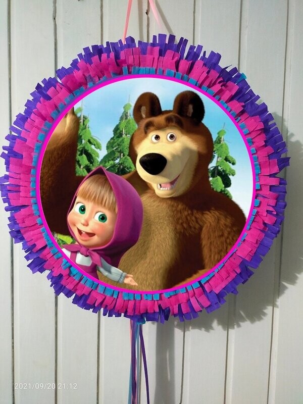 Masha And The Bear Pull Pinata