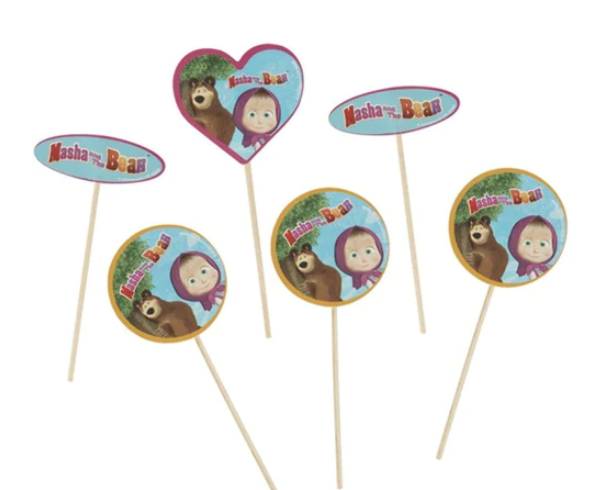 Masha And The Bear Cupcake Toppers /20Pcs