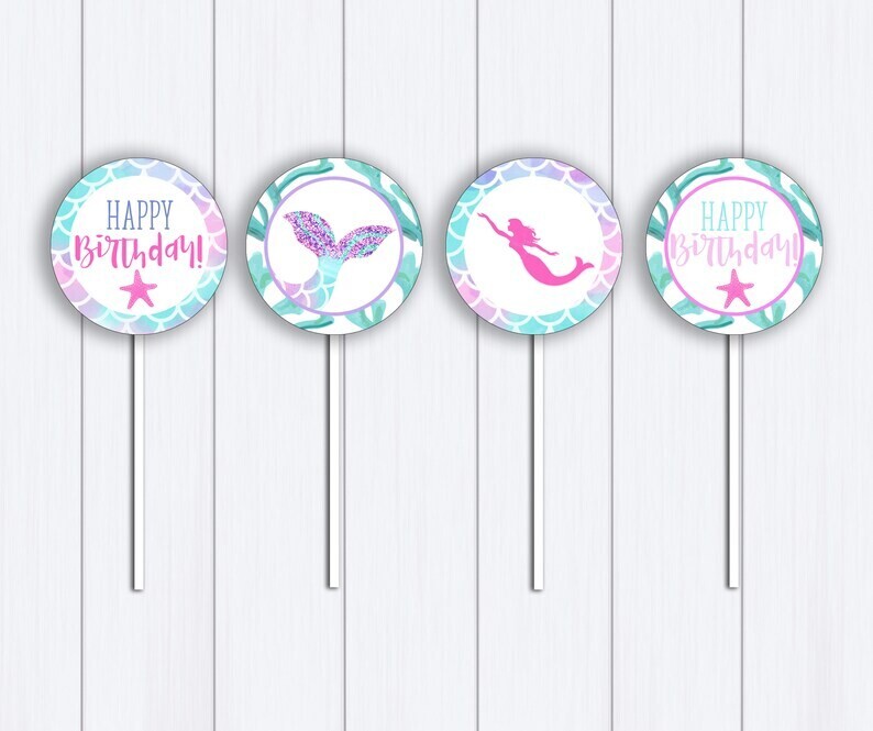 Mermaid Cupcake Toppers /10pcs